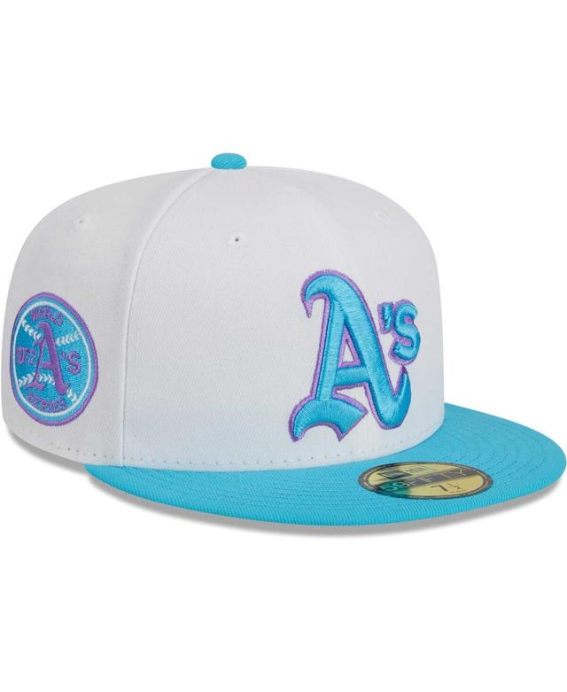 Mens New Era White Oakland Athletics Vice 59FIFTY Fitted Hat Product Image