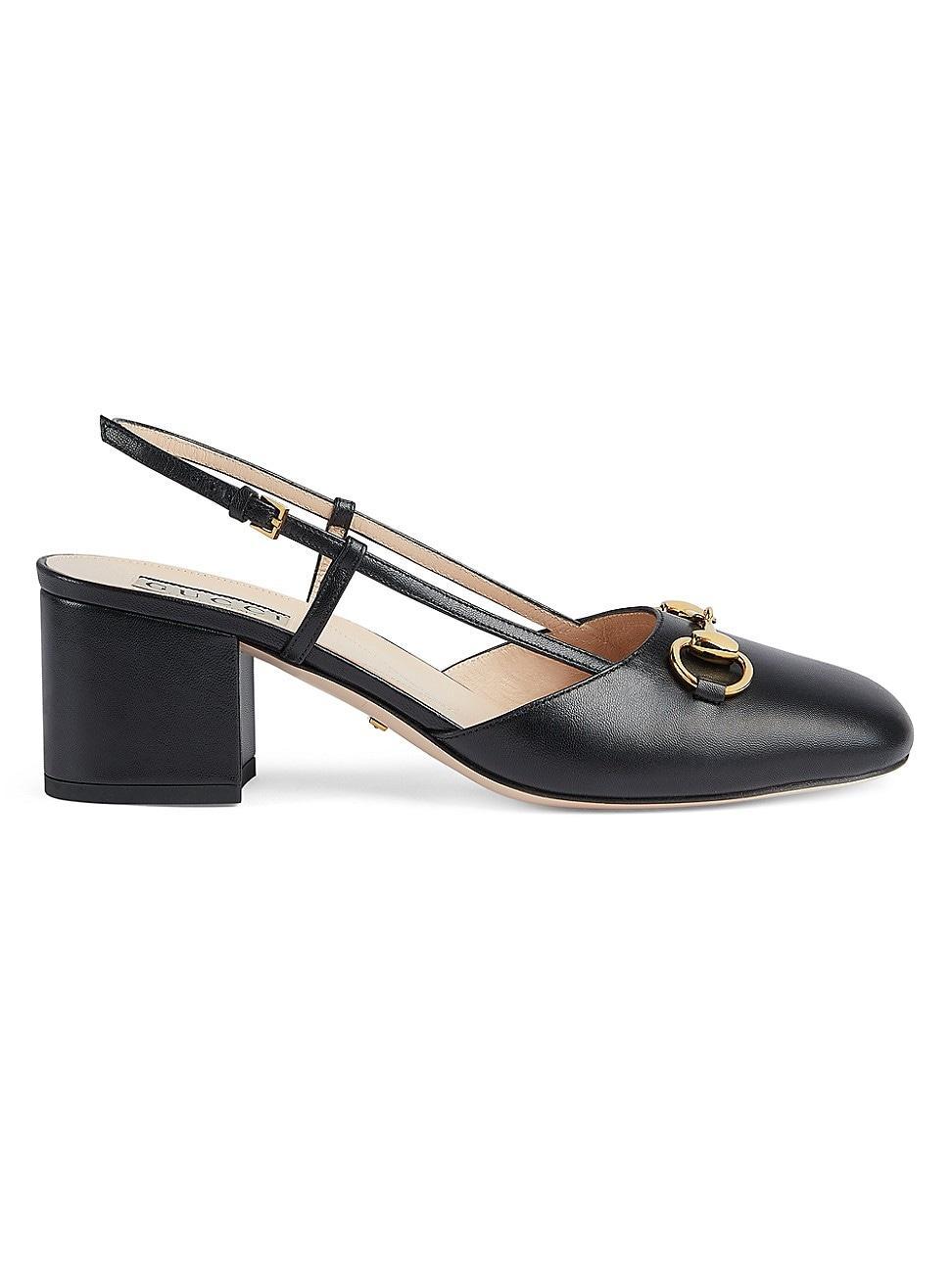 Lady Leather Horsebit Slingback Pumps Product Image