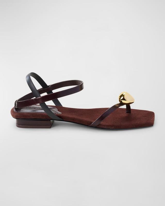 Illene Leather Jewel Flat Thong Sandals Product Image