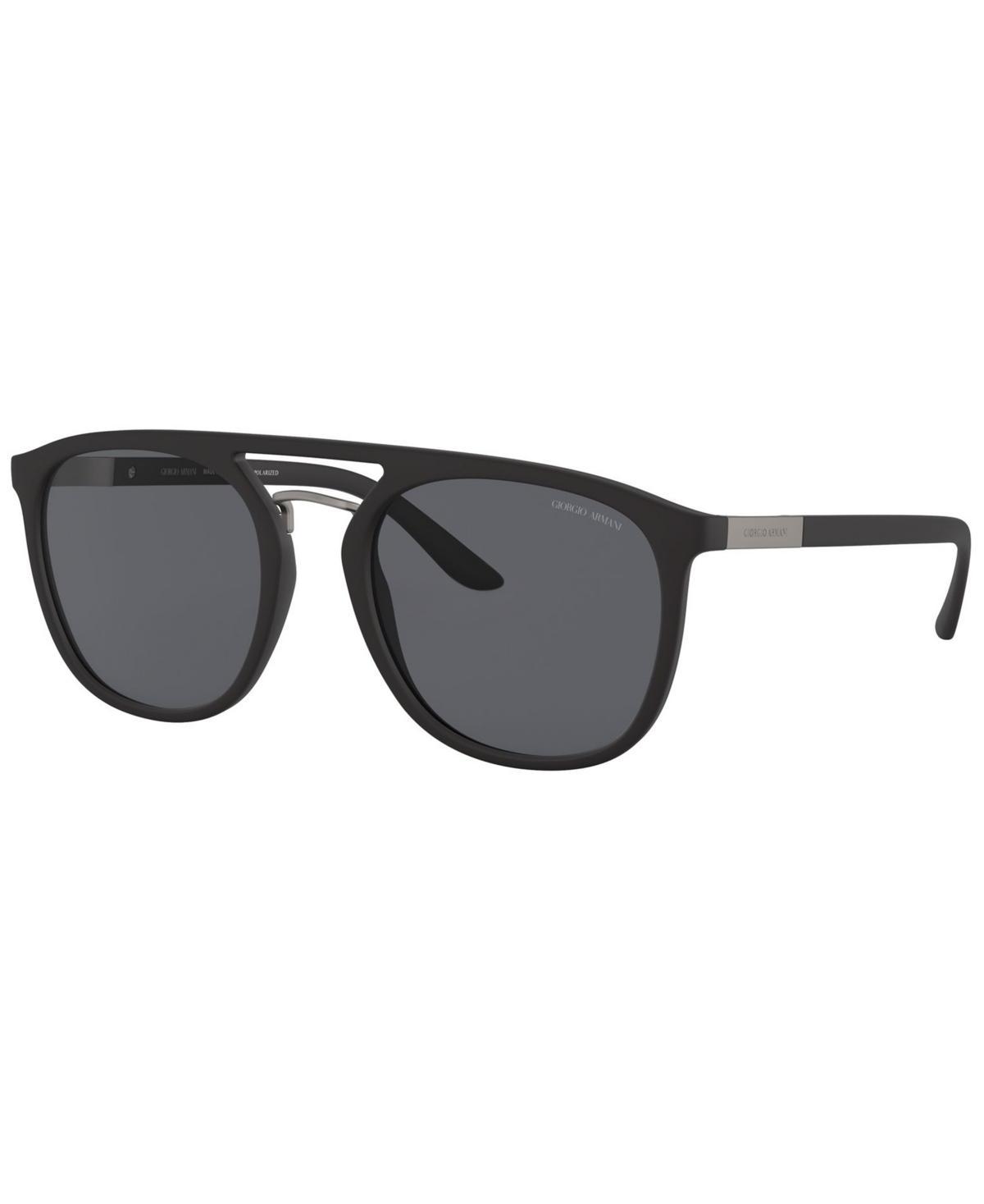 Giorgio Armani Mens Polarized Sunglasses, AR8118 53 - MATTE BLACK Product Image