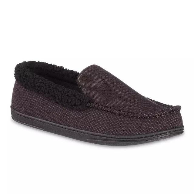 isotoner Mens Brushed Knit Lewis Moccasin Slippers with Memory Foam Product Image