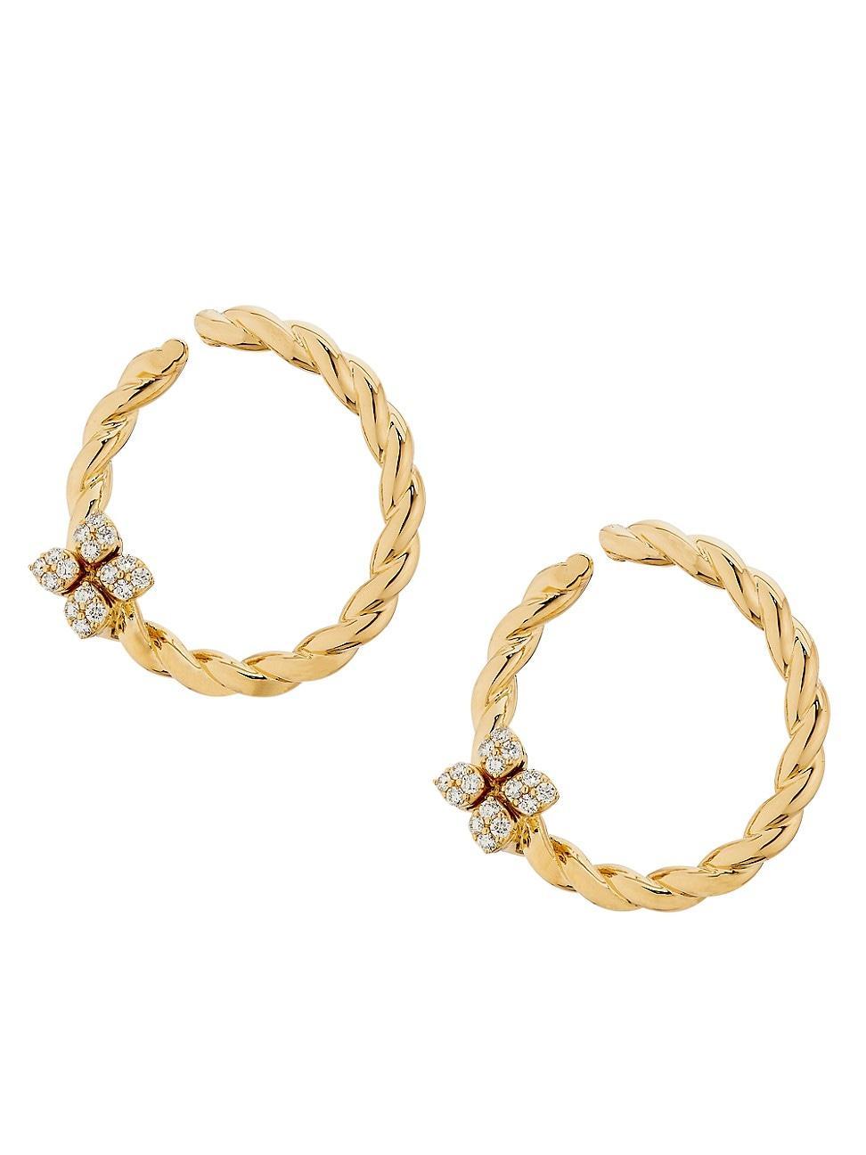 Womens Love In Verona 18K Yellow Gold & 0.35 TCW Diamond Hoop Earrings Product Image