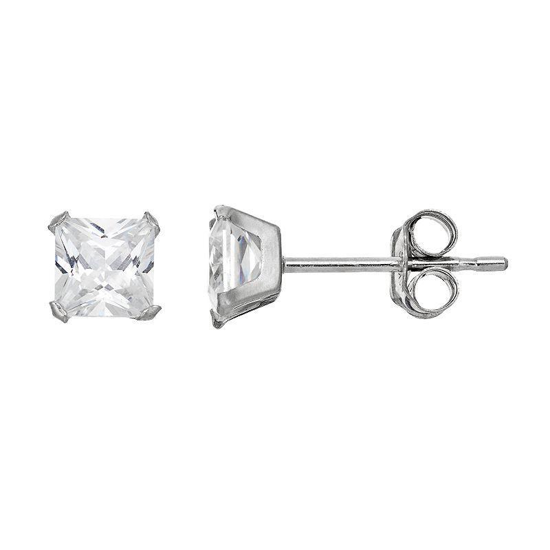 Taylor Grace Cubic Zirconia 10k White Gold Stud Earrings, Womens, 10k Whgold Product Image