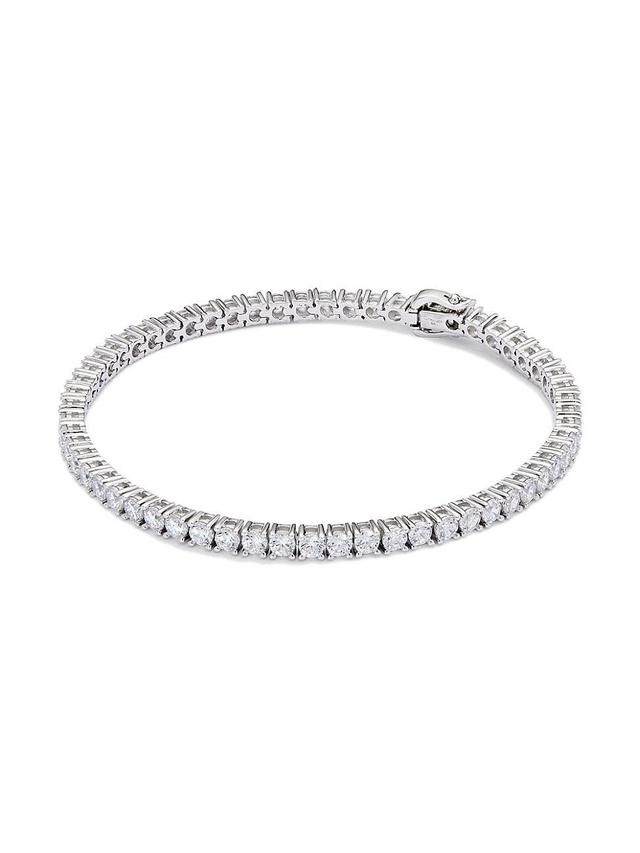 Mens Sterling Silver & White Cubic Zirconia Tennis Bracelet Product Image