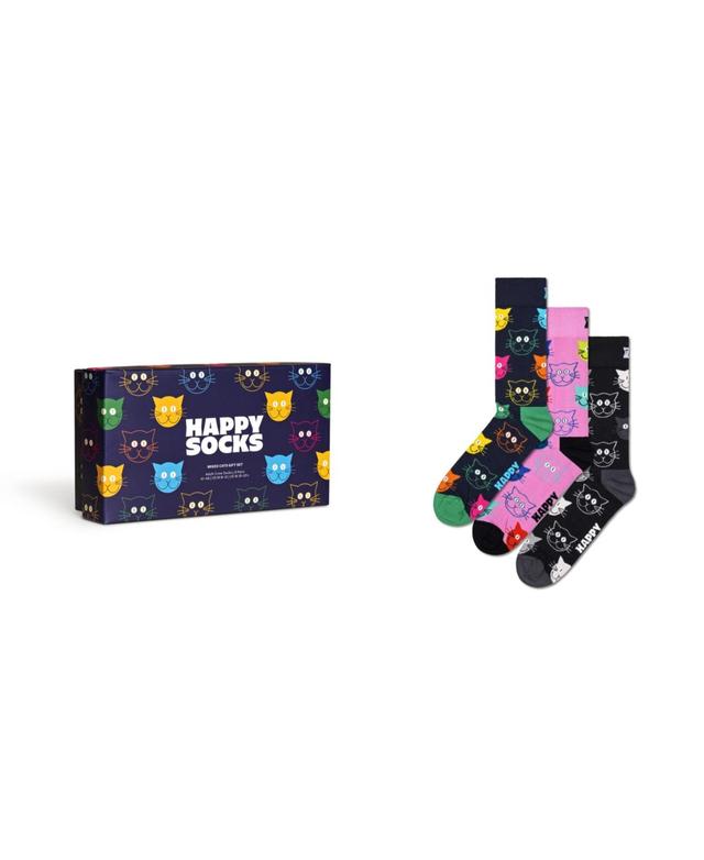 Happy Socks Mixed Cats Crew Socks Gift Set, Pack of 3 Product Image