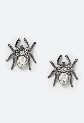 Mona Halloween Glass Stone Spider Stud Earrings Product Image