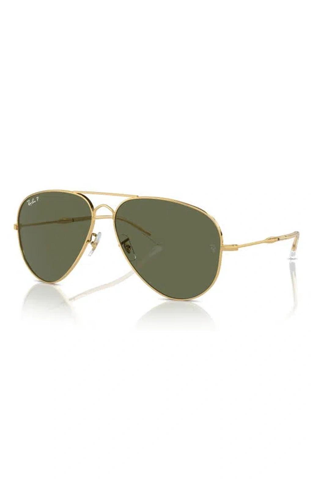 RAY BAN Old Aviator 62mm Polarized Pilot Sunglasses In Gold Flash Product Image