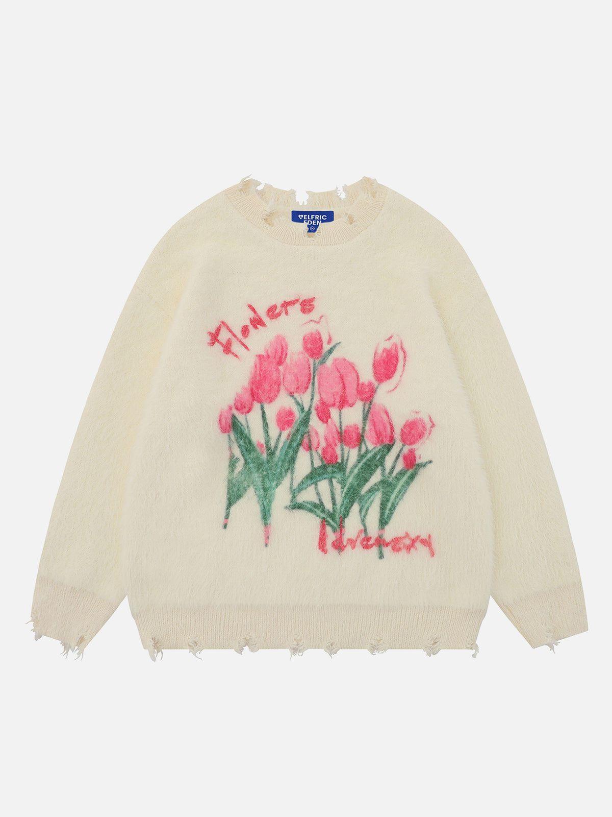 Aelfric Eden Distressed Flower Sweater Product Image