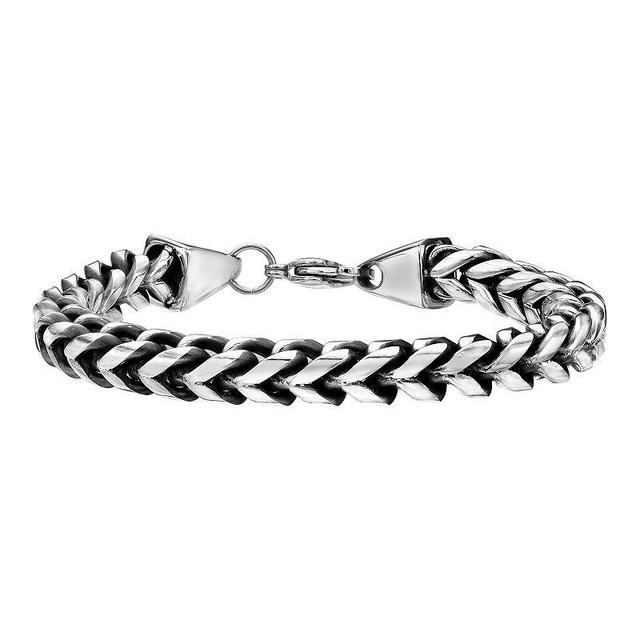 Mens LYNX Black Ion-Plated Stainless Steel Franco Chain Bracelet Product Image