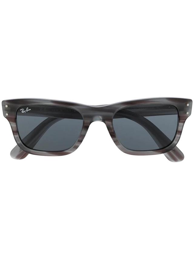 RAY BAN Mr Burbank Rectangular-frame Sunglasses In Blue Product Image