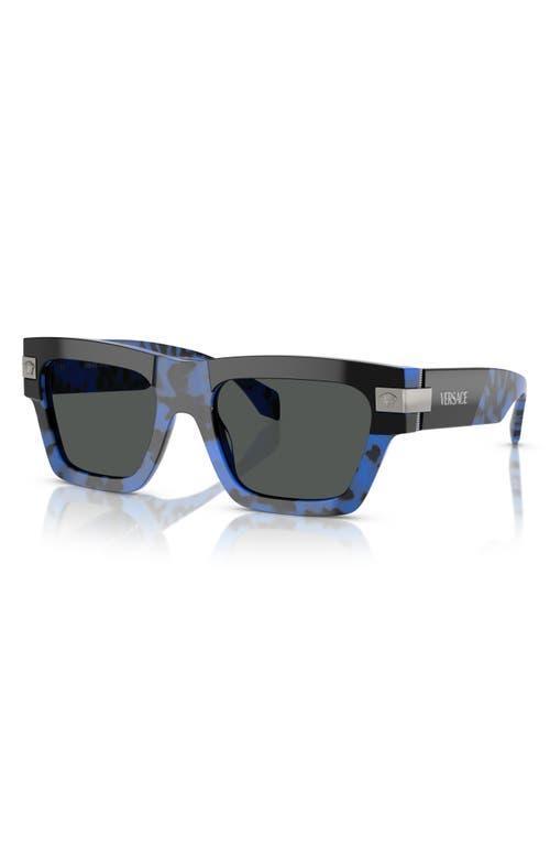 VERSACE 52mm Rectangular Sunglasses In Hava Blue Product Image