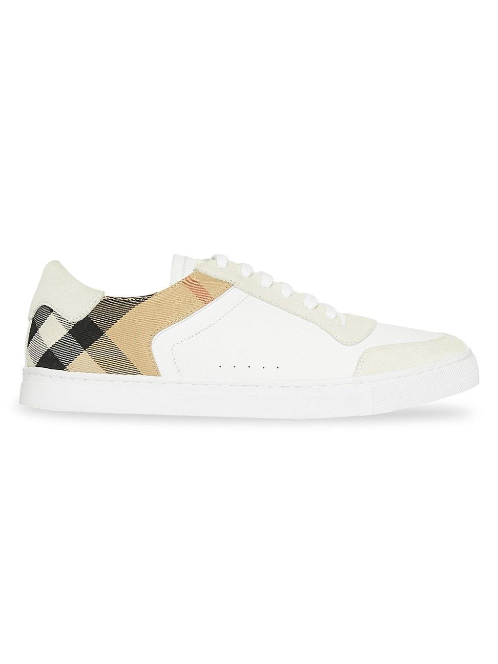 Mens Reeth Low-Top Check Detail Leather Sneakers Product Image