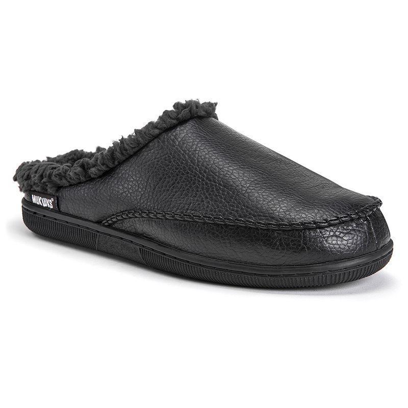 MUK LUKS Faux Leather Mens Clog Slippers Product Image