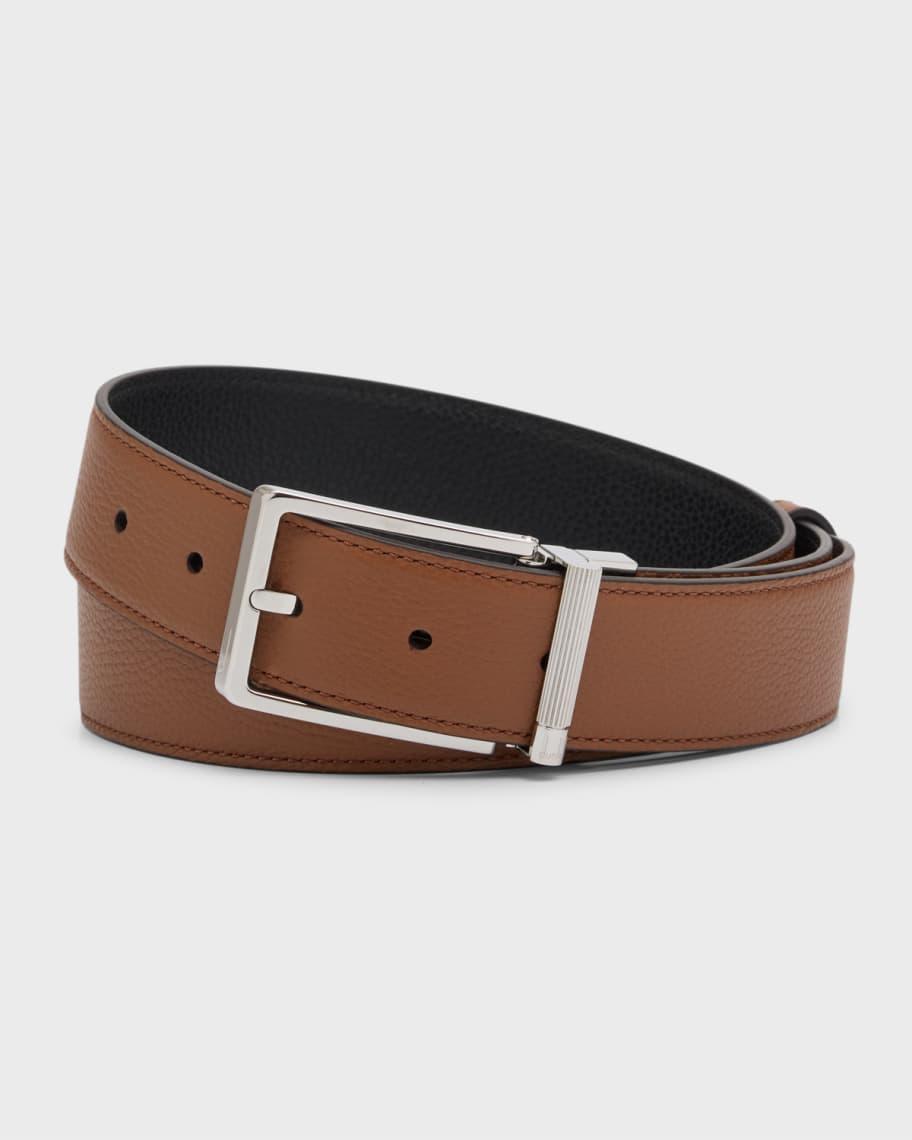 Mens Cadogan Reversible Leather Roller-Buckle Belt Product Image