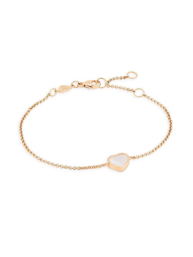 Womens My Happy Hearts 18K Rose Gold & Mother-Of-Pearl Charm Bracelet Product Image