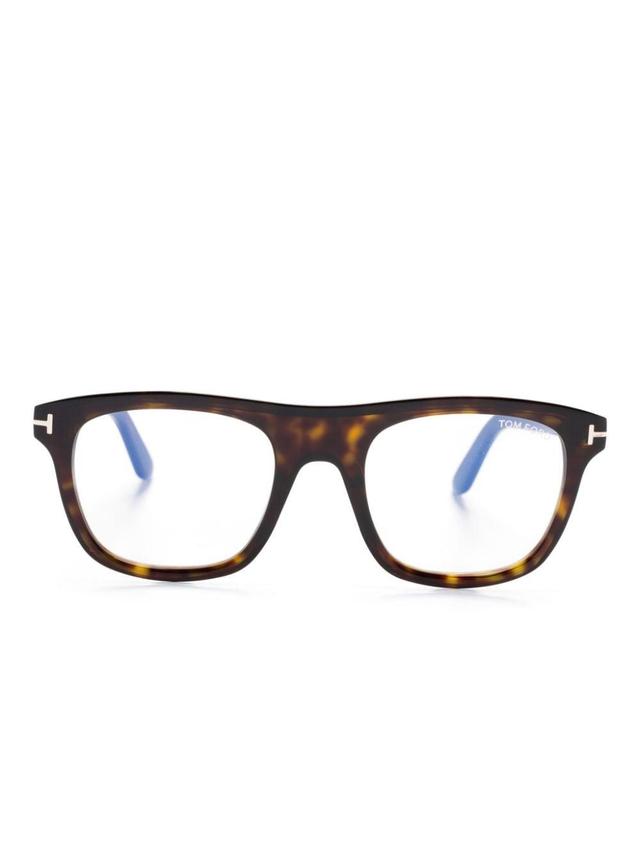 Tortoiseshell Square-frame Glasses In Brown Product Image