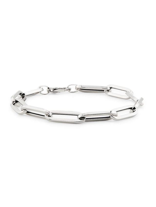 Womens 14K White Gold Paper Clip Chain Bracelet/7.5 Product Image