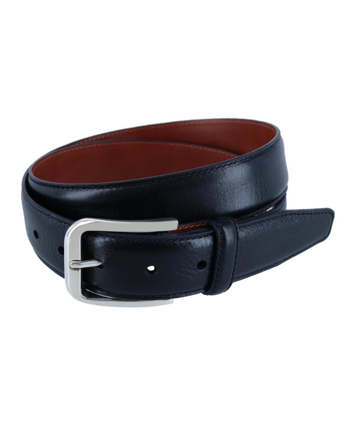 Trafalgar Mens 35MM Pebble Grain Leather Belt with Gold Buckle Product Image