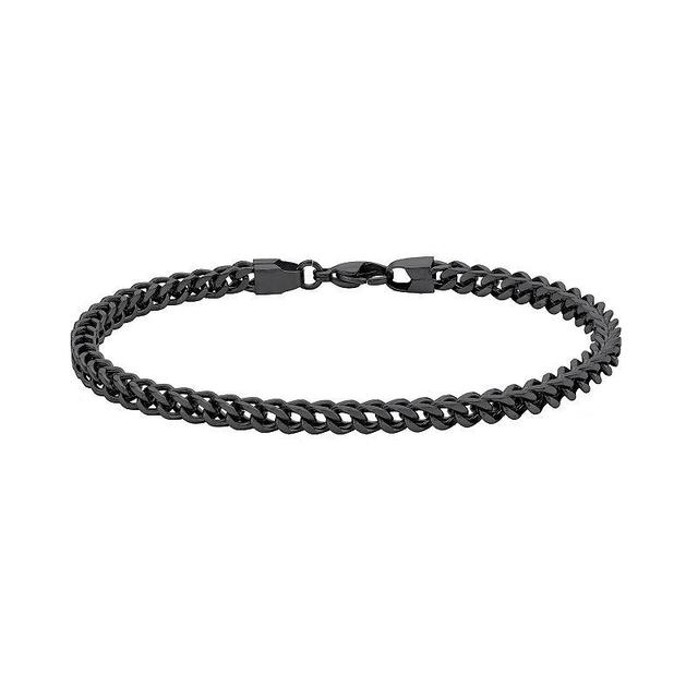 LYNX Ion-Plated Stainless Steel Foxtail Chain Bracelet - 9-in., Mens Black Tone Product Image