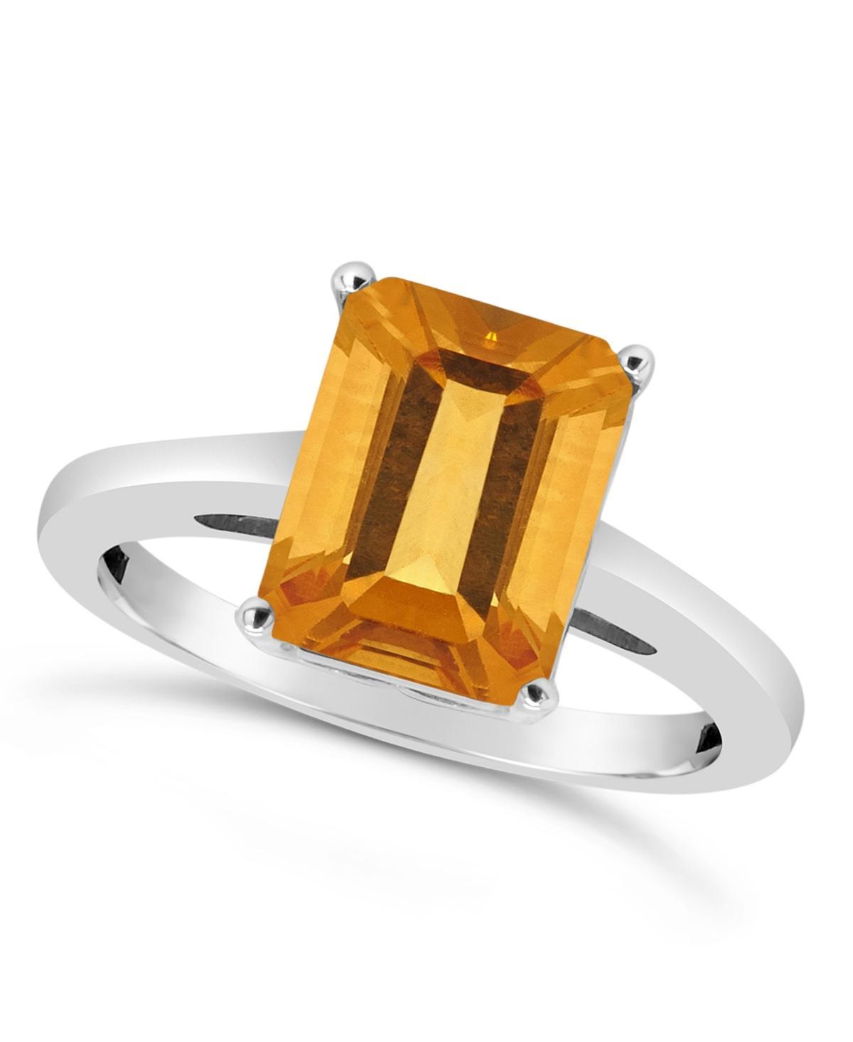 Macys Citrine (3-1/7 ct. t.w.) Ring in 14K White Gold Product Image