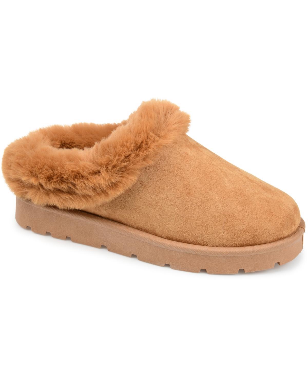 Journee Collection Whisp Womens Faux-Fur Trim Slippers Product Image