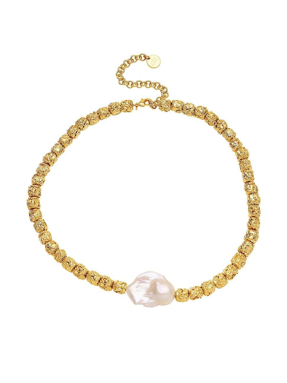 Womens Zagora Stevie 24K-Gold-Plated & Cultured Freshwater Pearl Beaded Necklace Product Image