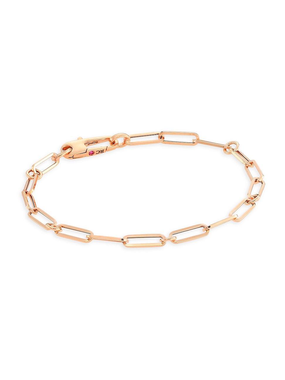 Womens 18K Rose Gold Paper Clip Chain Bracelet Product Image