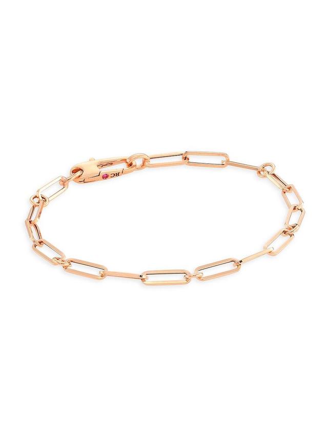 Womens 18K Rose Gold Paperclip Chain Bracelet Product Image