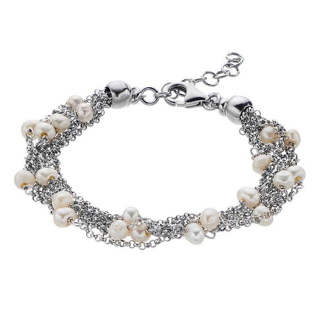 Sterling Silver Multi Strand Bracelet, Womens Product Image