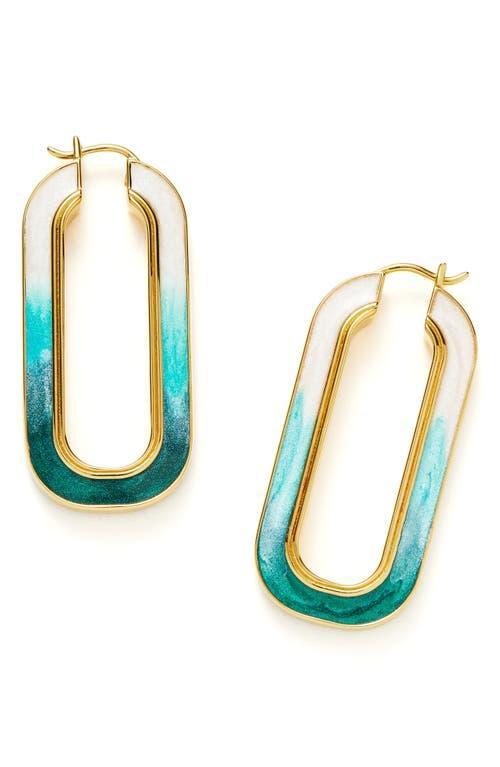 Womens Enamel Haze 18K Gold-Plate & Enamel Large Hoop Earrings Product Image