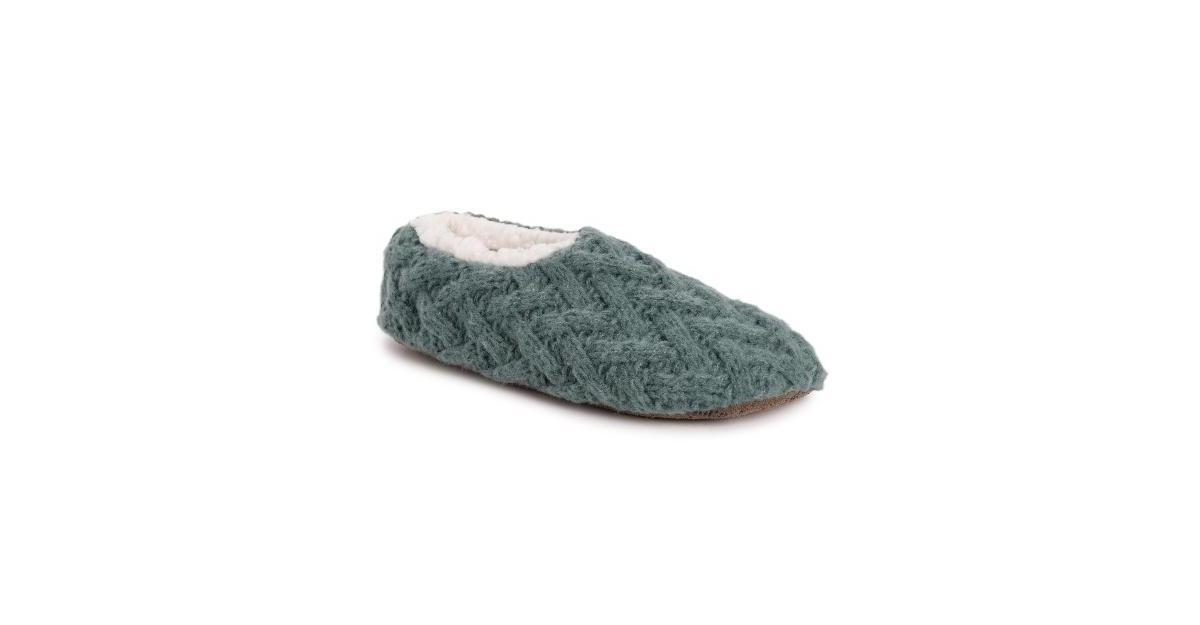 MUK LUKS Womens Sweater Knit Ballerina Slippers Dusty Blue Product Image