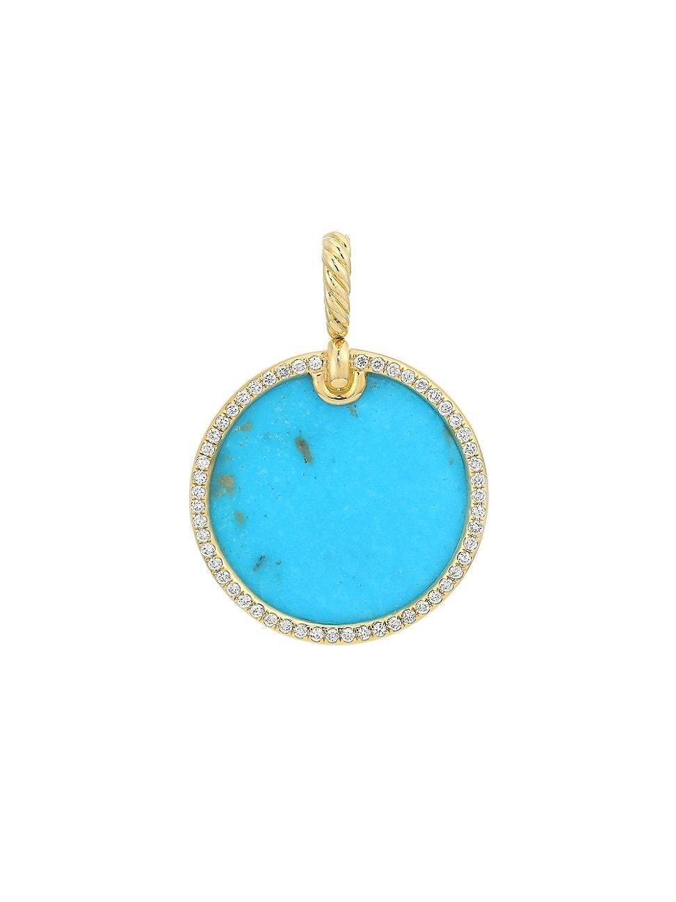 Womens DY Elements Disc Pendant In 18K Yellow Gold With Gemstone & Pav Diamonds Product Image