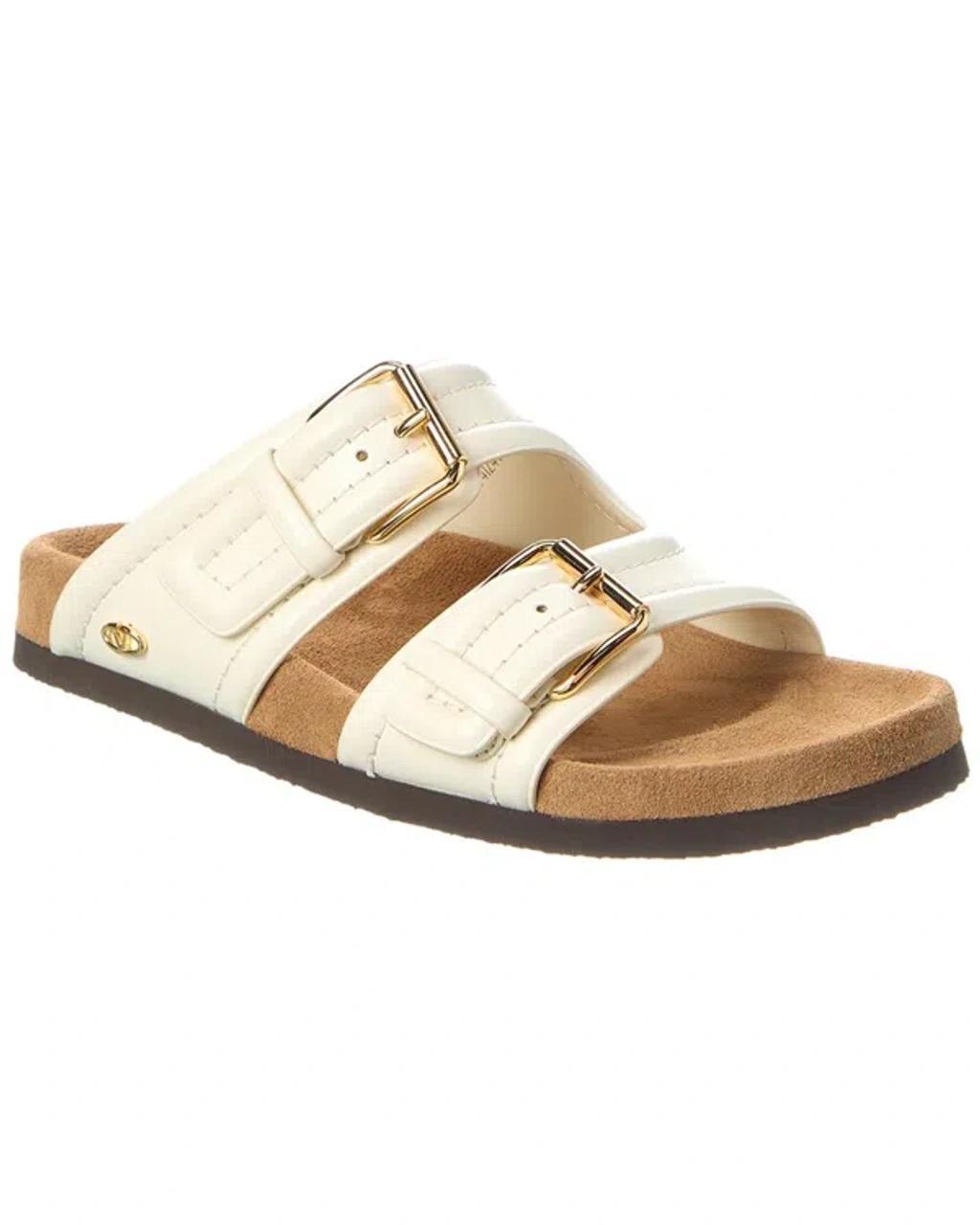 Fussfriend Calfskin Slide Sandal 30 Mm Woman Ivory 39.5 In White Product Image