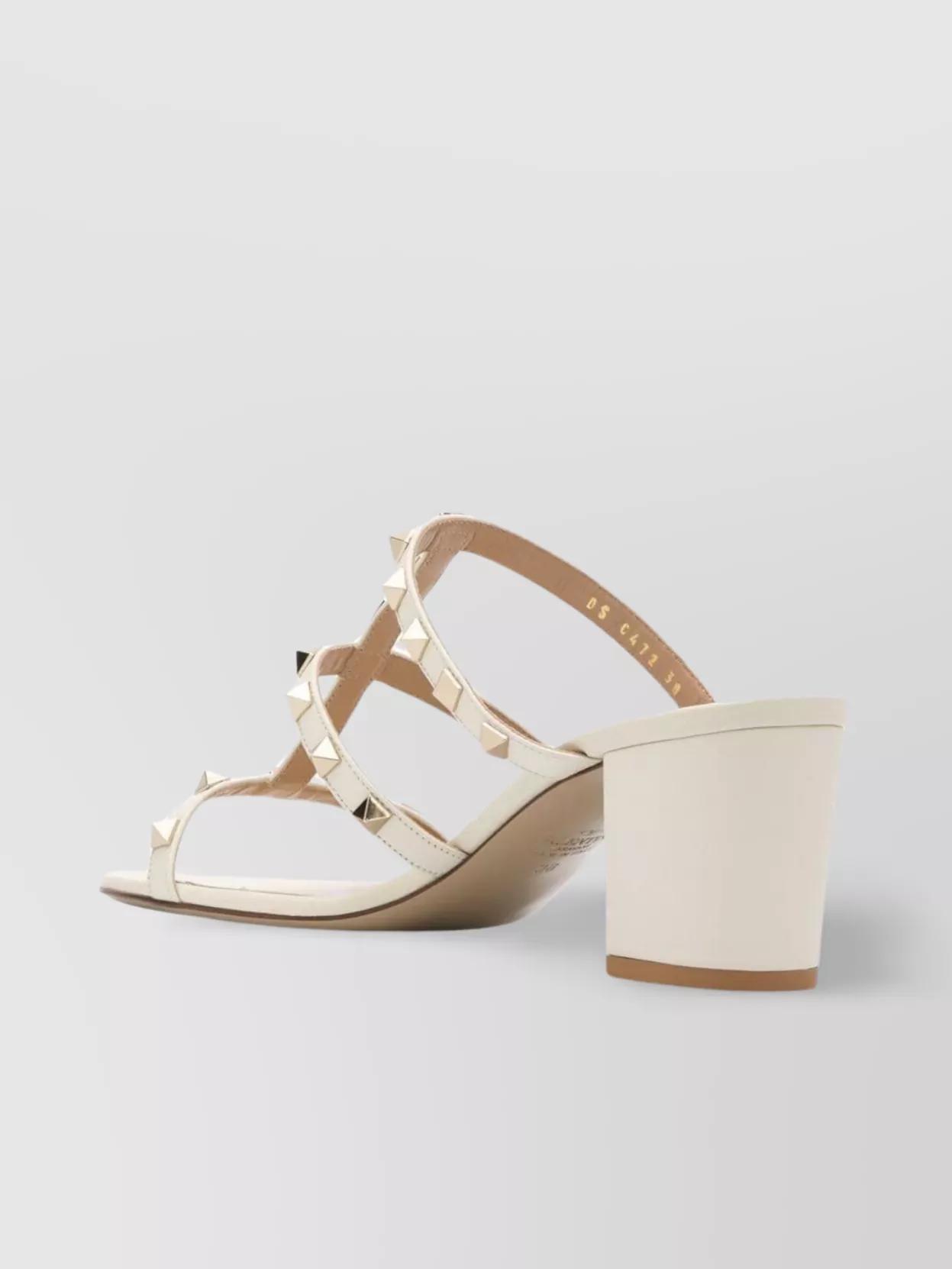 VALENTINO GARAVANI Rockstud Studded Leather Sandals In Neutral product image