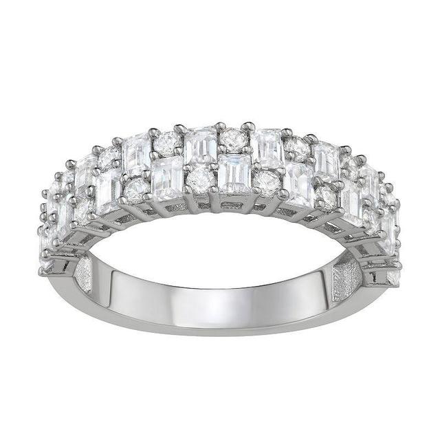 Contessa Di Capri Cubic Zirconia Baguette Cut Band Ring, Womens White Product Image