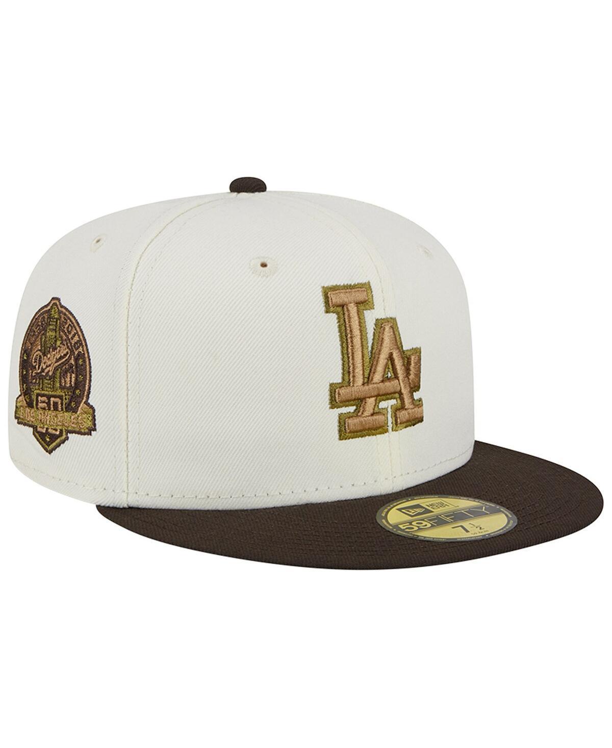 Mens New Era White/Brown Los Angeles Dodgers 50th Team Anniversary 59FIFTY Fitted Hat Product Image