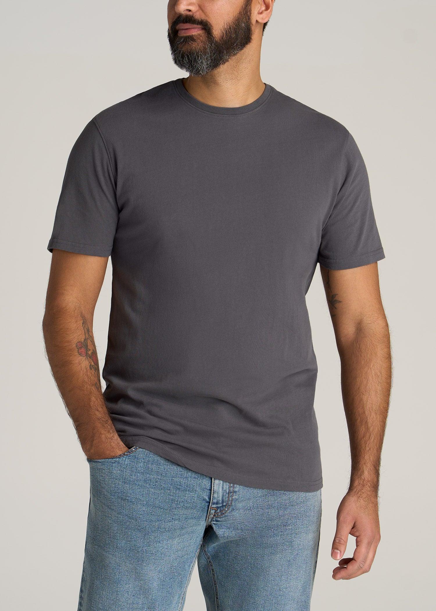 LJ&S Men's Tall REGULAR-FIT Crew Neck Tee in Flint Grey Product Image