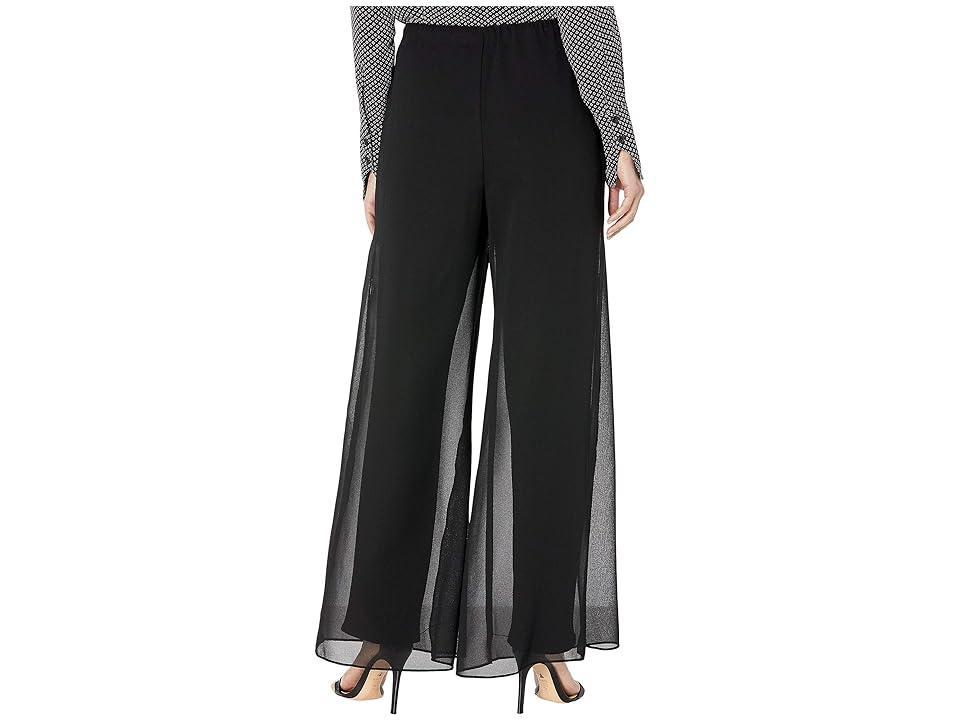 Alex Evenings Georgette Chiffon Wide Leg Mid Rise Flowy Pants Product Image