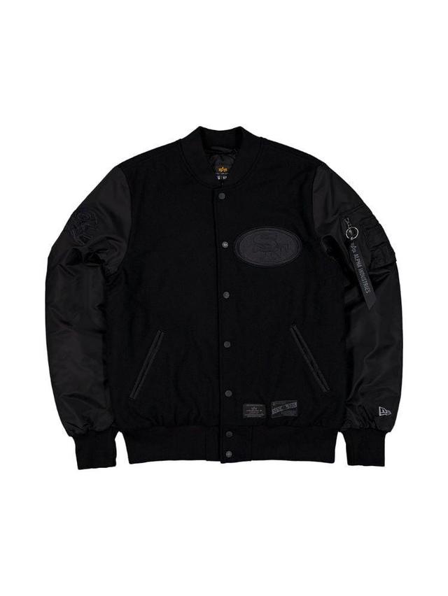 SAN FRANCISCO 49ERS X ALPHA X NEW ERA WOOL VARSITY MA-1 BOMBER JACKET Product Image