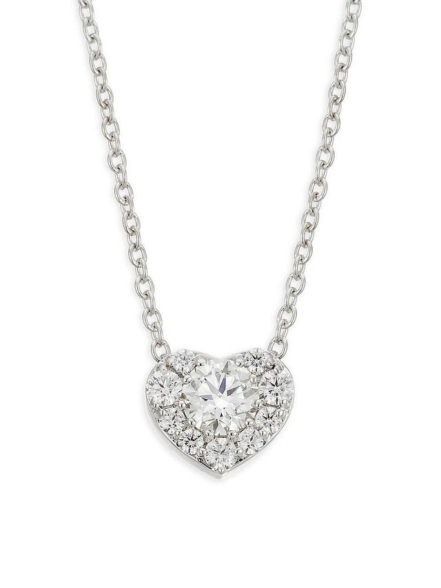 Fulfillment 18K White Gold & 0.45 TCW Diamond Heart Pendant Necklace Product Image