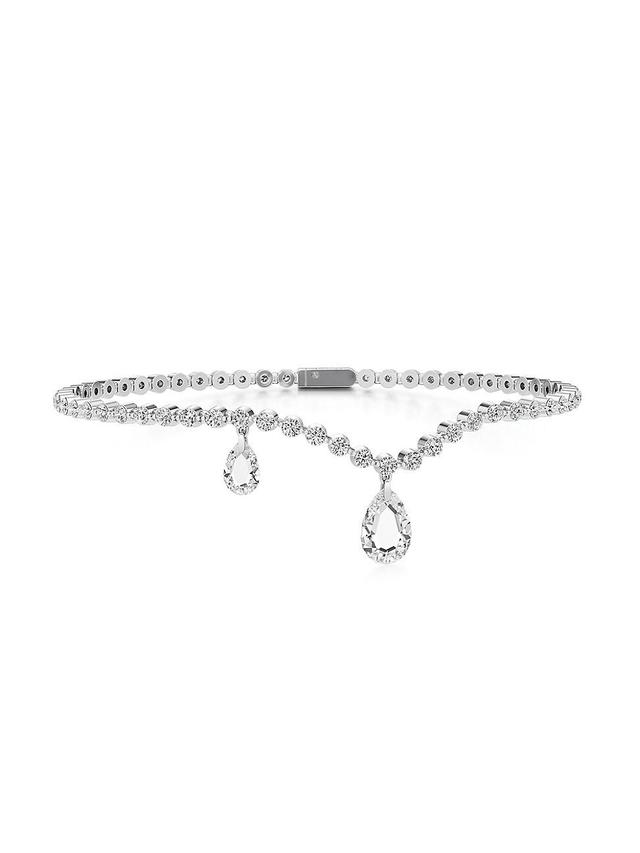 Womens Tear 18K White Gold & 2.90 TCW Diamond Curve Bracelet Product Image