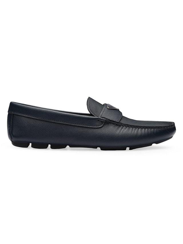 Mens Saffiano Leather Driver Loafers Product Image