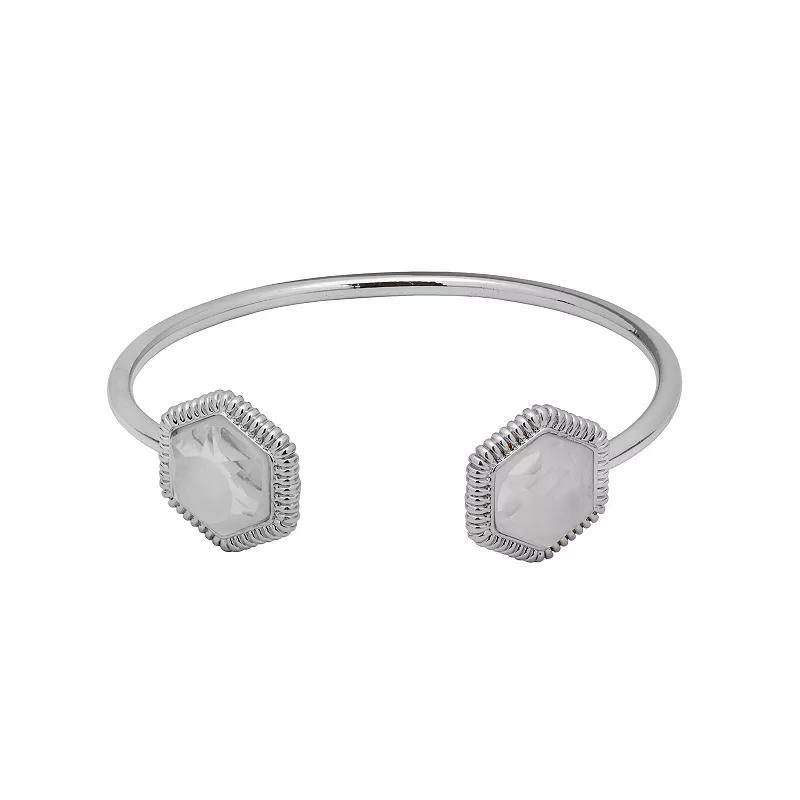 Emberly Silver Tone Gem Cuff Bracelet, Womens, Clear Product Image