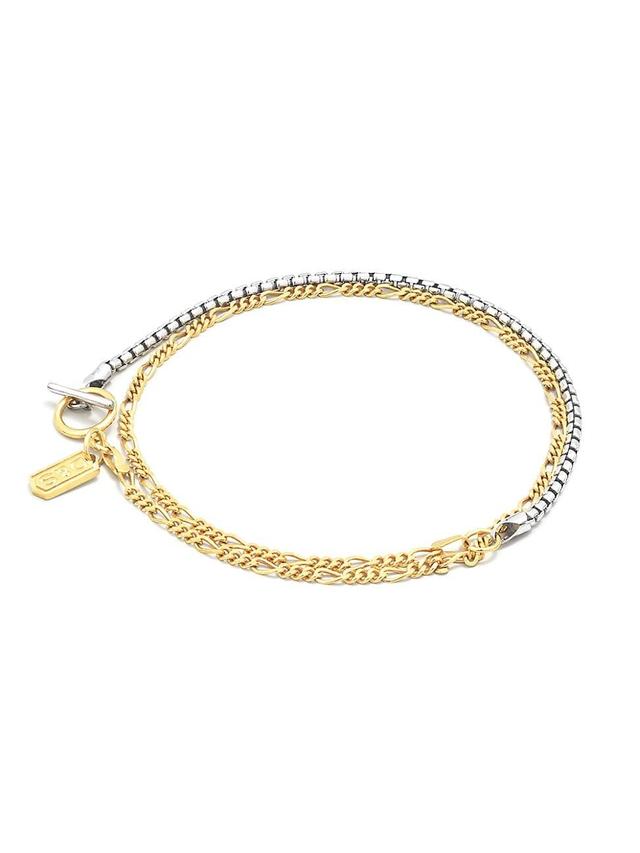 Mens Goldplated Sterling Silver Dual Chain Bracelet Product Image