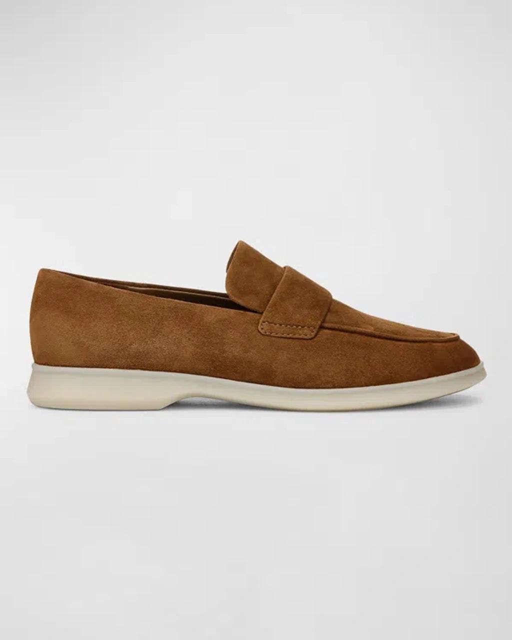 Suede Casual Sporty Loafers In Elm Wood Brown Suede Product Image