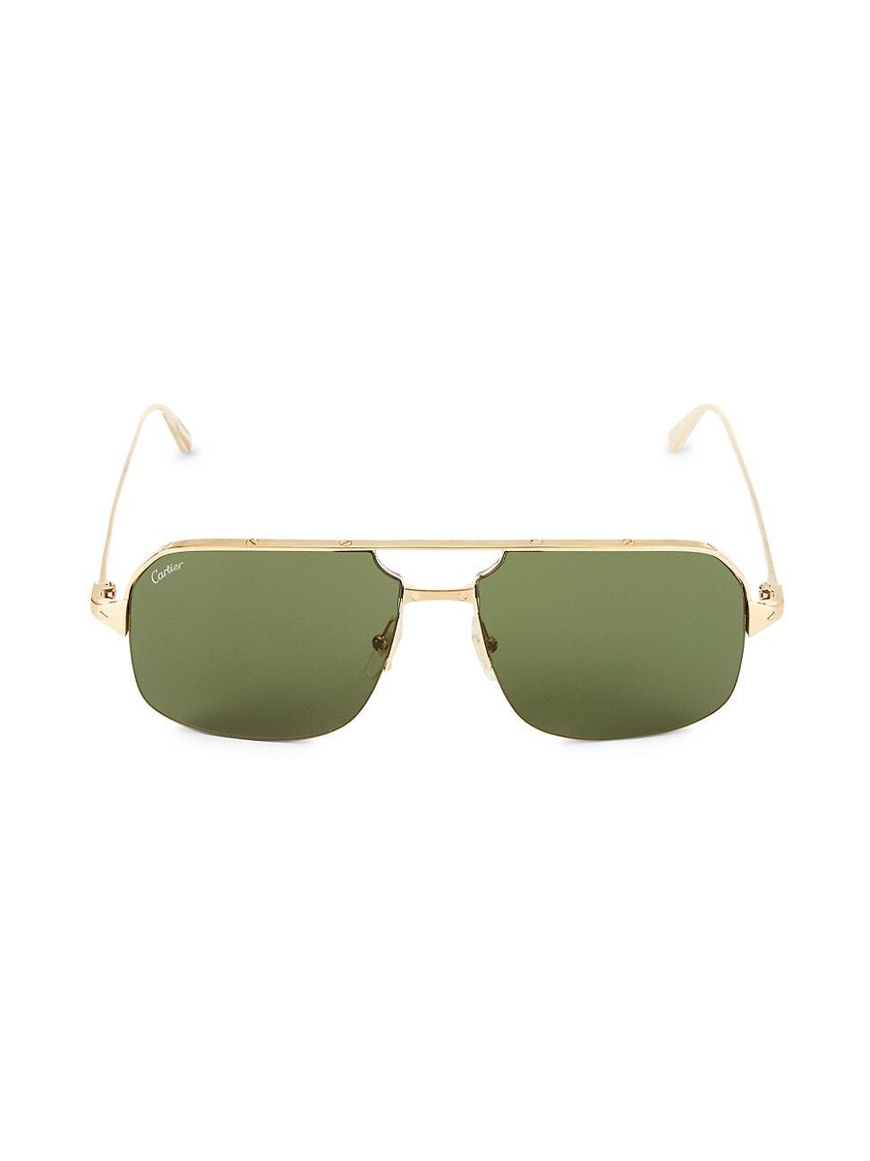 Mens 59MM Screw Metal Aviator Sunglasses Product Image