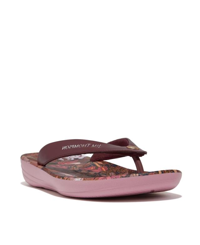 FitFlop Womens Iqushion X Jim Thompson Leather Flip-Flops Product Image