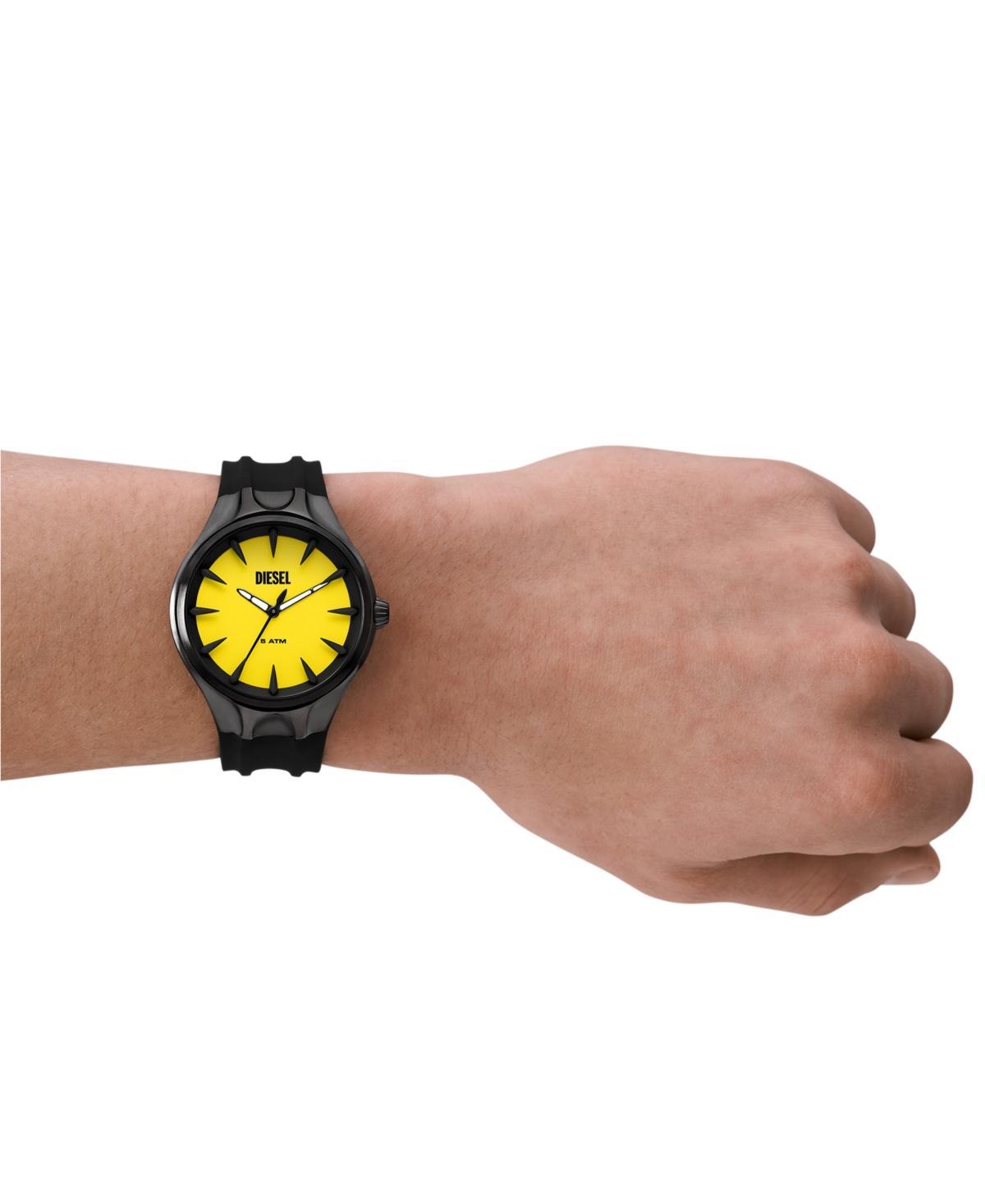 Diesel Mens Streamline Three Hand Black Silicone Watch 44mm Product Image