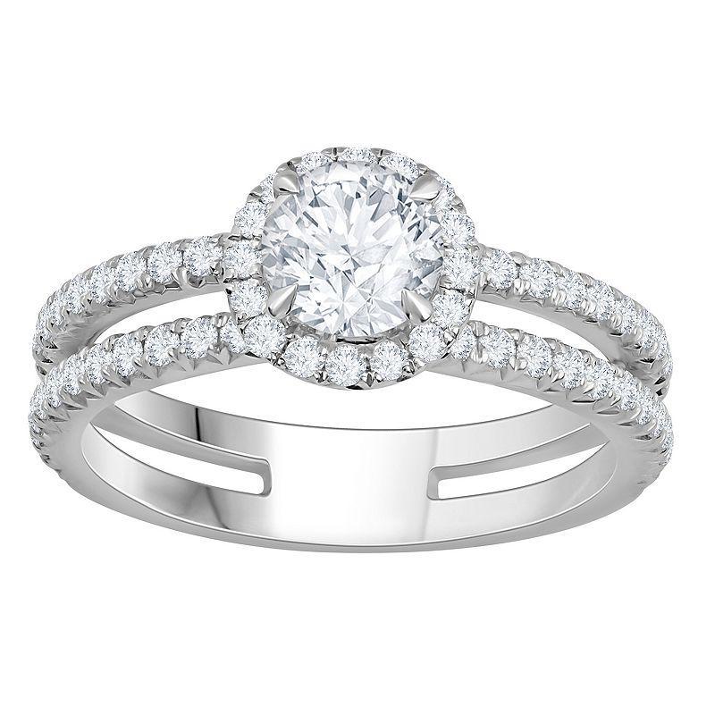 Diamond Medley 14k White Gold 1 3/8 Carat T.W. Lab-Grown Diamond Engagement Ring, Womens 14k Whgold Product Image