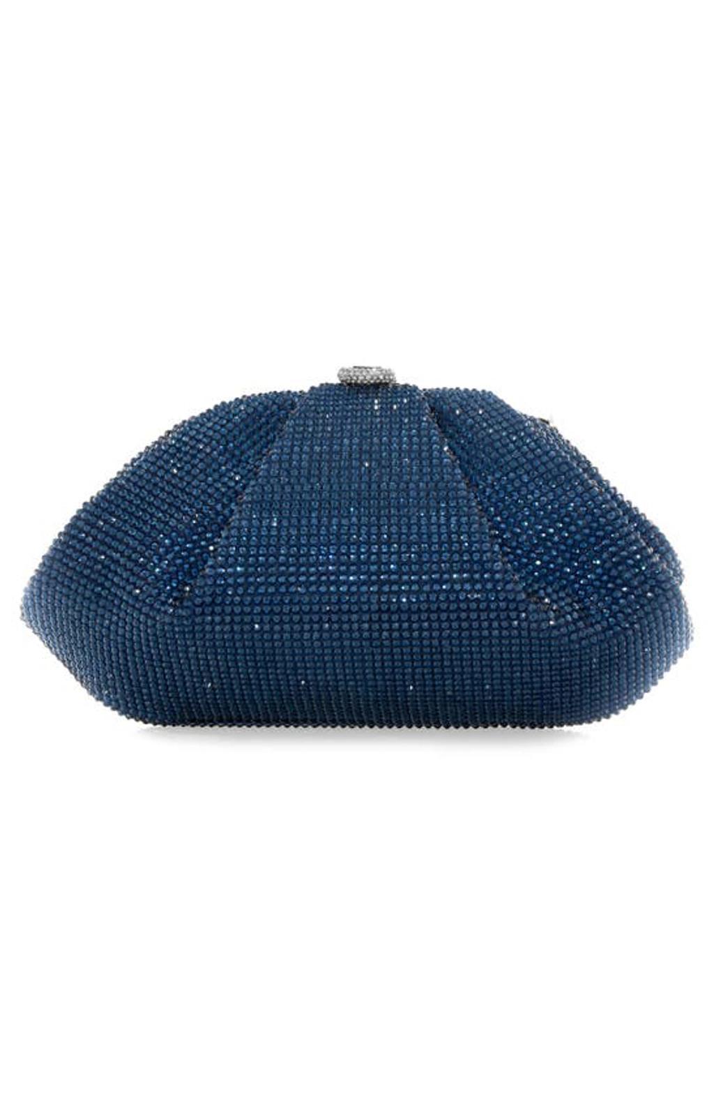 JUDITH LEIBER Gemma Crystal Clutch Bag In Silver Midnight Navy Product Image